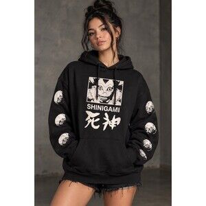 Y2K VTG Mens Death Note Shinigami Ryuk Wings Hoodie XL